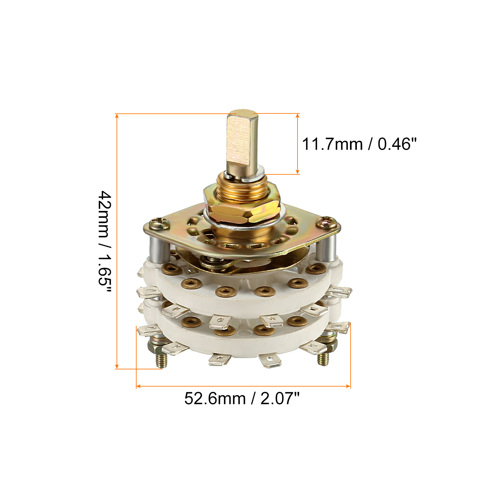 Band Rotary Switch 2P8T 2 Pole 8 Position Selectable 2 Deck