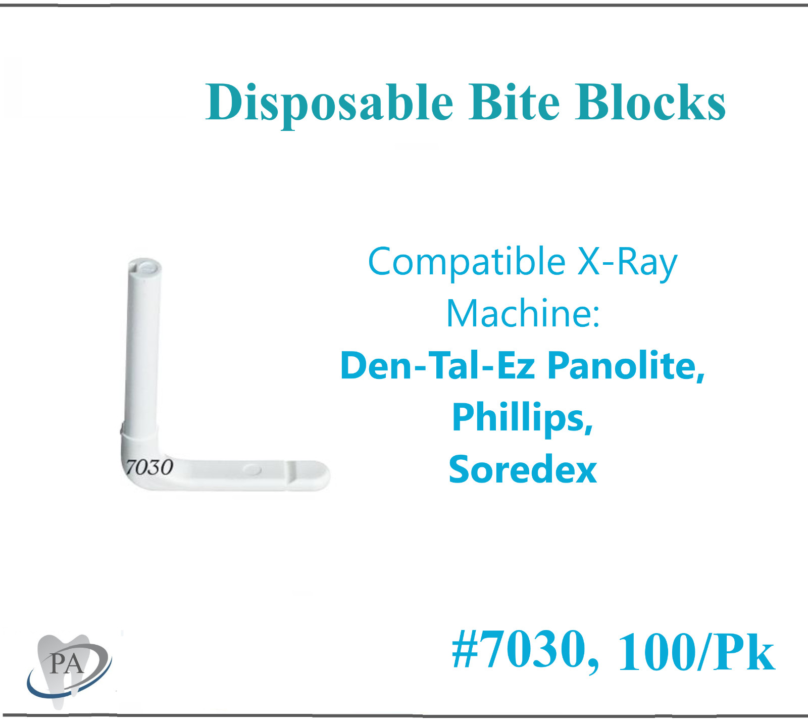 #7030 Dental X-Ray Disposable Bite Blocks Phillips, Den-Tal-Ez Panolite, Soredex