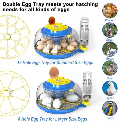 Incubators for Hatching Eggs, Egg Incubator with Automatic Egg Turning and Humid