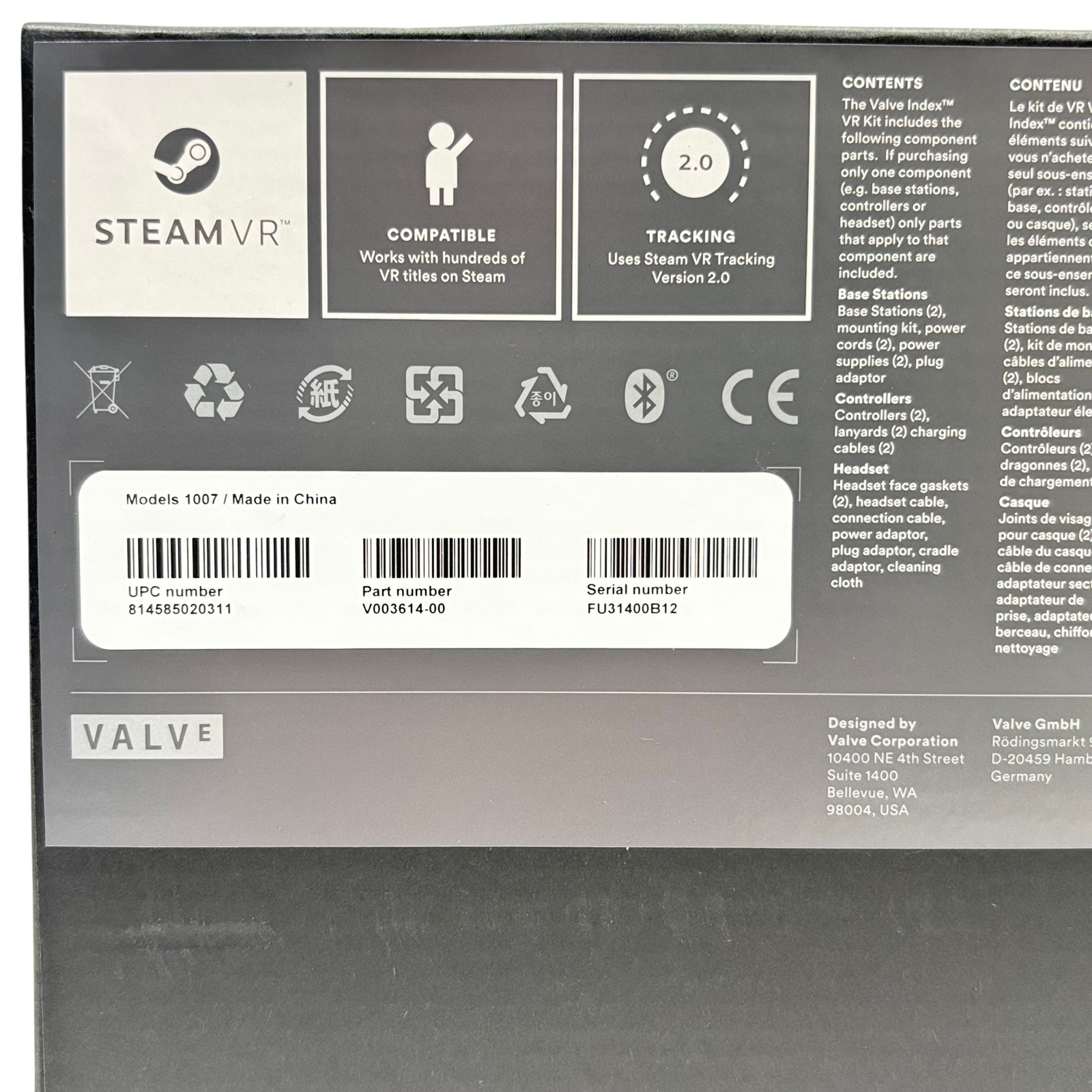 Valve Steam 1007 Index VR Headset And Controllers - PC & Console