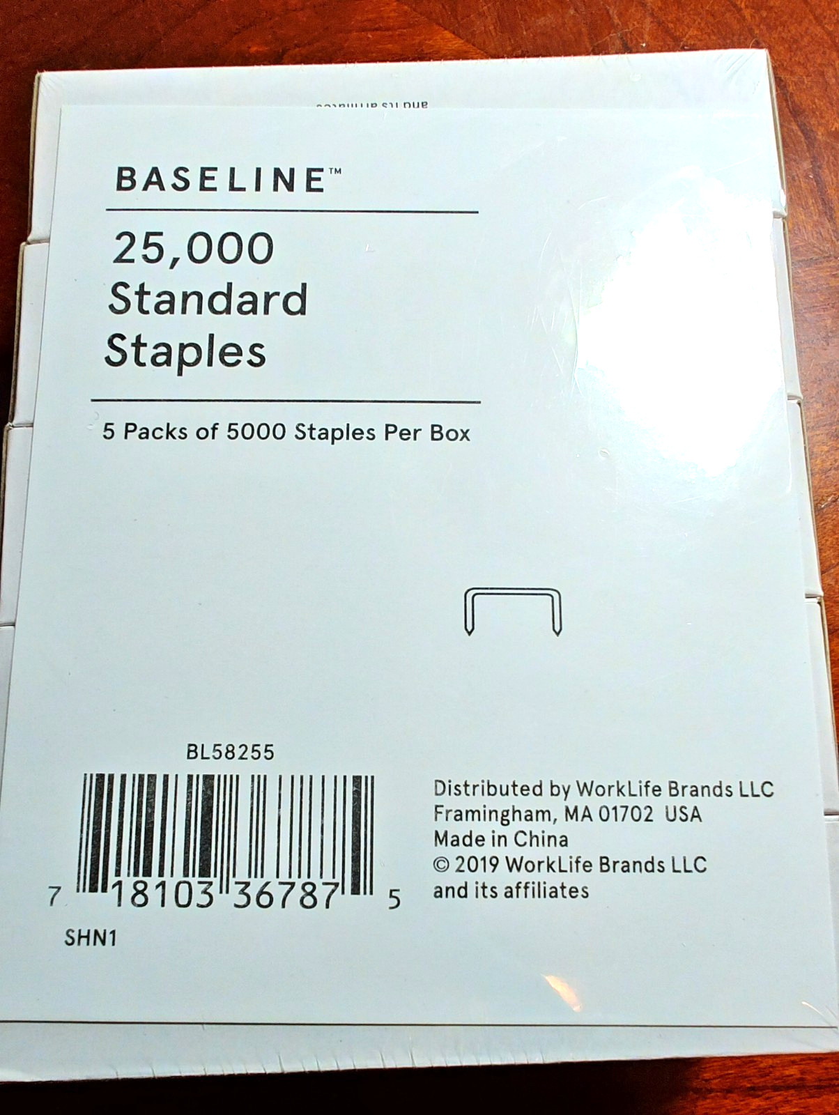 Baseline Standard Staples 1/4" 6.35mm 5 Boxes of 5000=25,000 (25000) BL58255