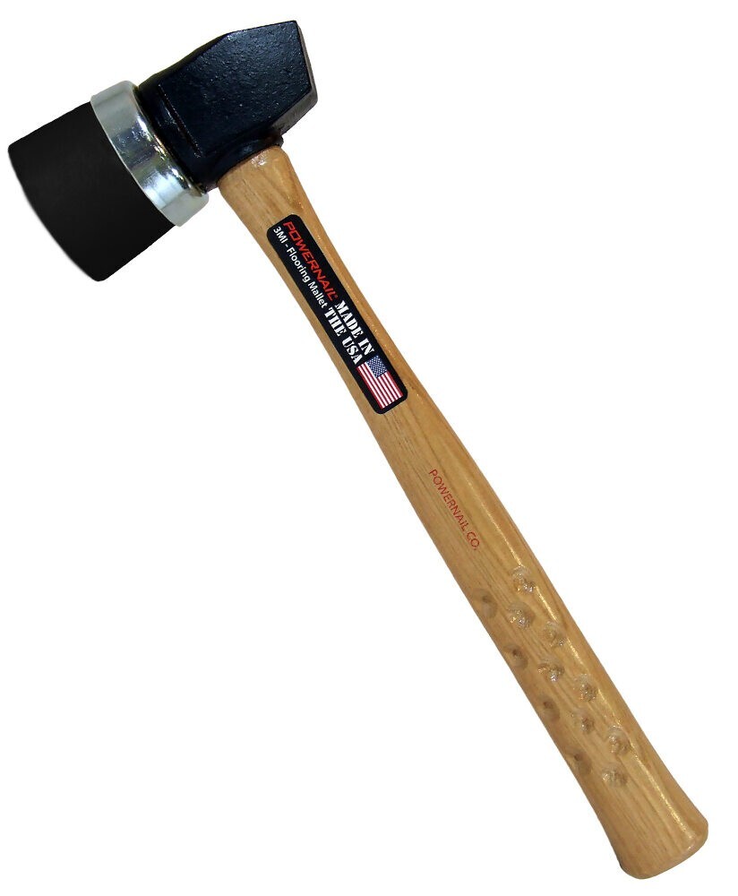 Powernail 3MI Iron Head Single-Capped Black Rubber Flooring Mallet (2.6 LBS)