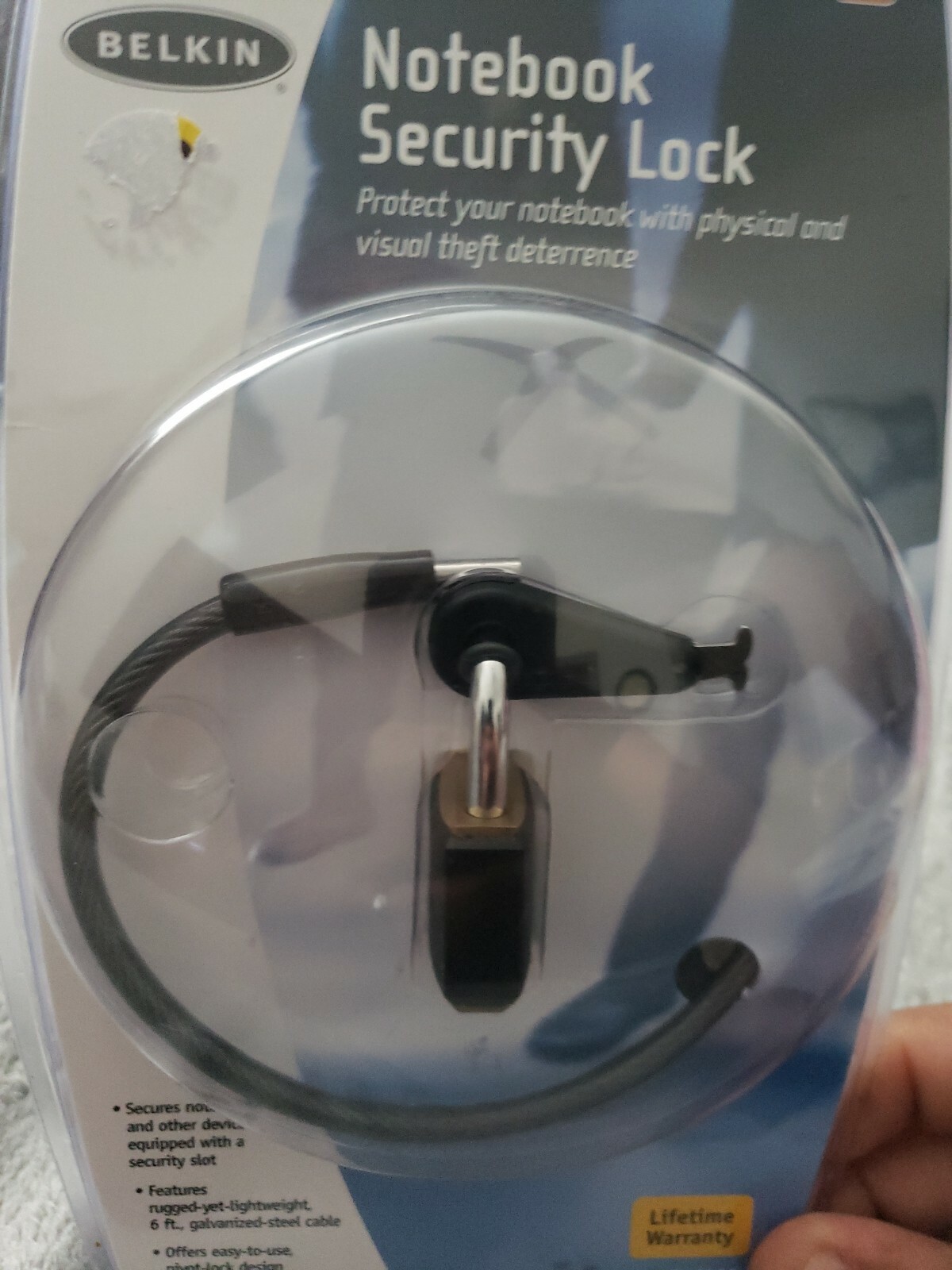 Belkin Notebook Security Lock 6ft Galvanized Steel Cable F8E550 Laptop Lock