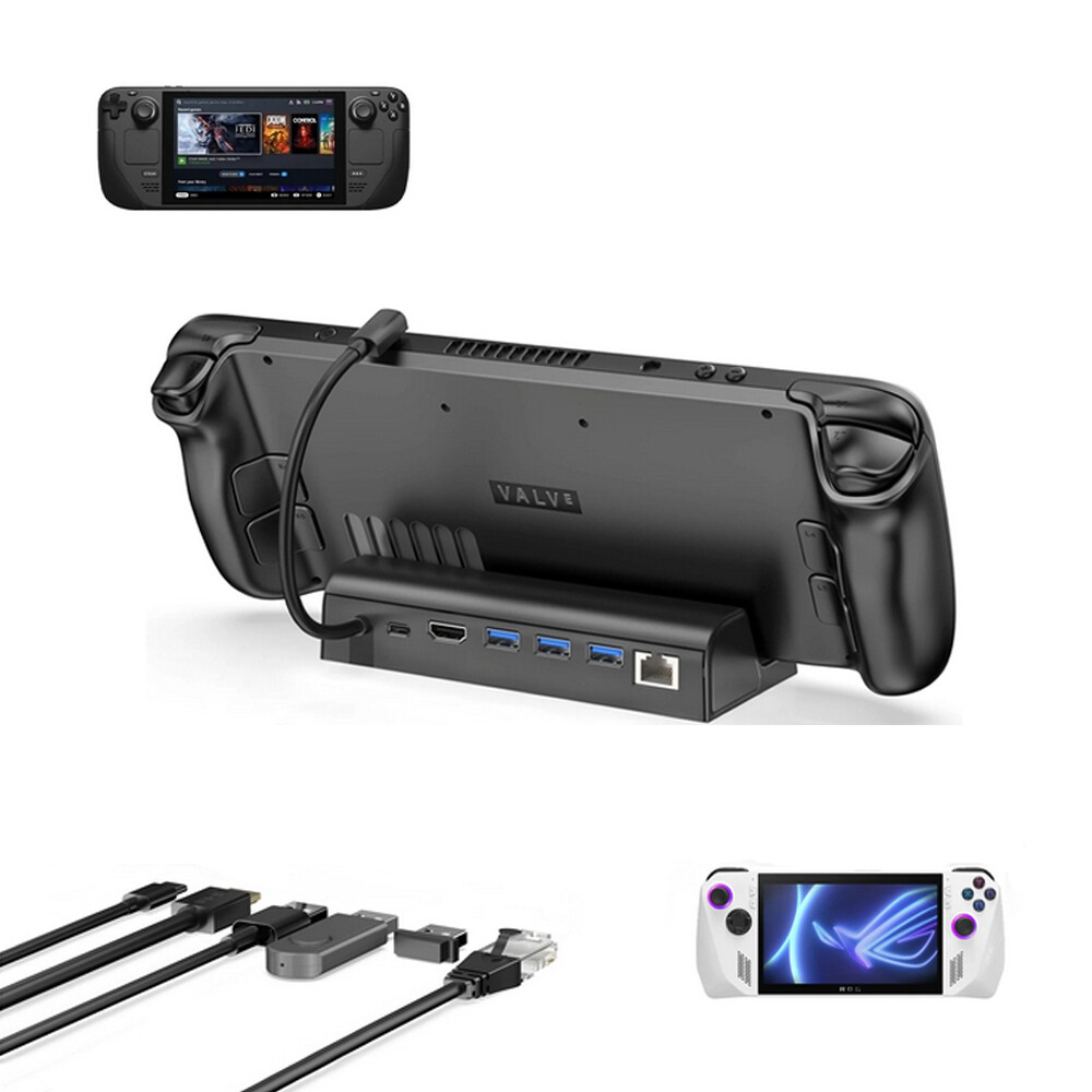 6-in-1 Charging TV Docking Station Holder For Valve Steam Deck HDMI 2.0 4K@60Hz
