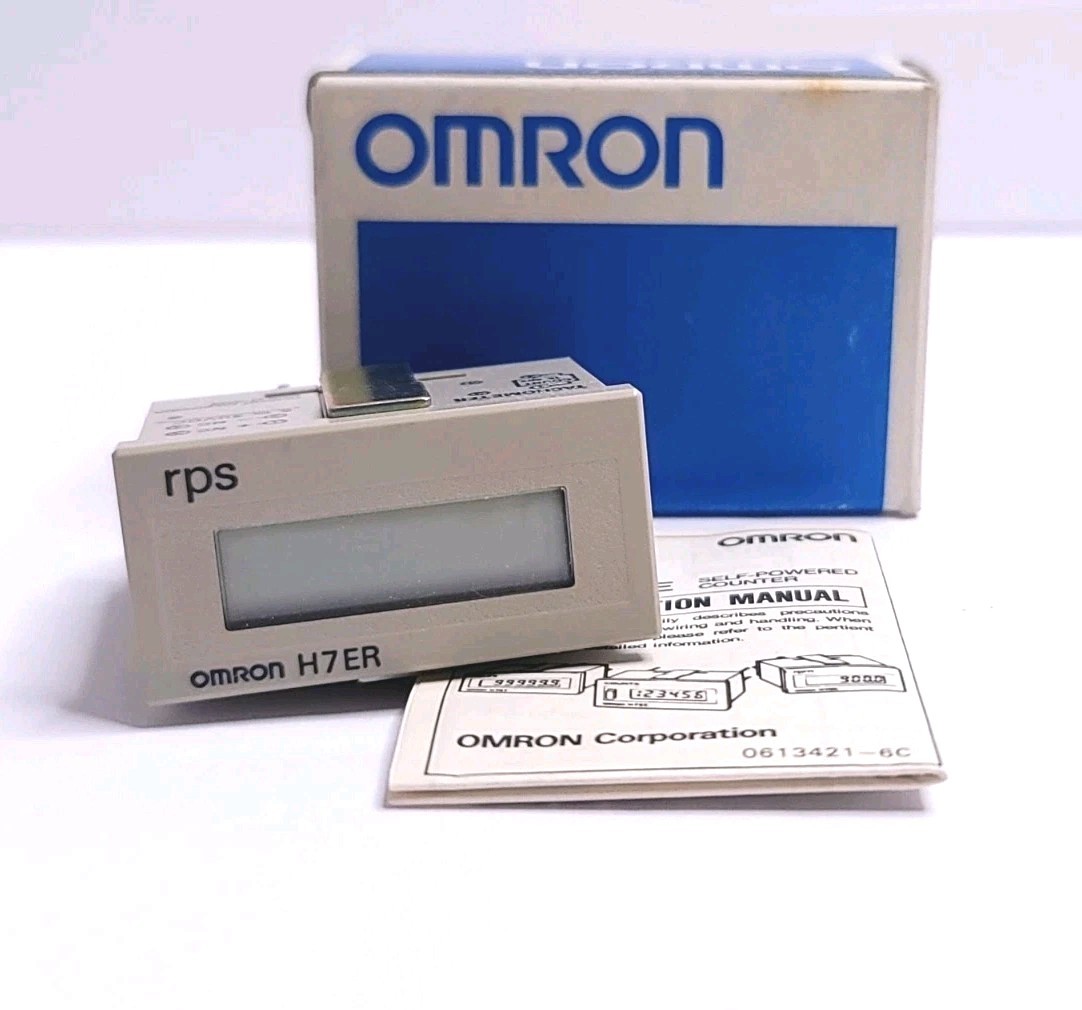 New OMRON Digital Tachometer H7ER-BV Self Powered Counter in Box w/ Instructions