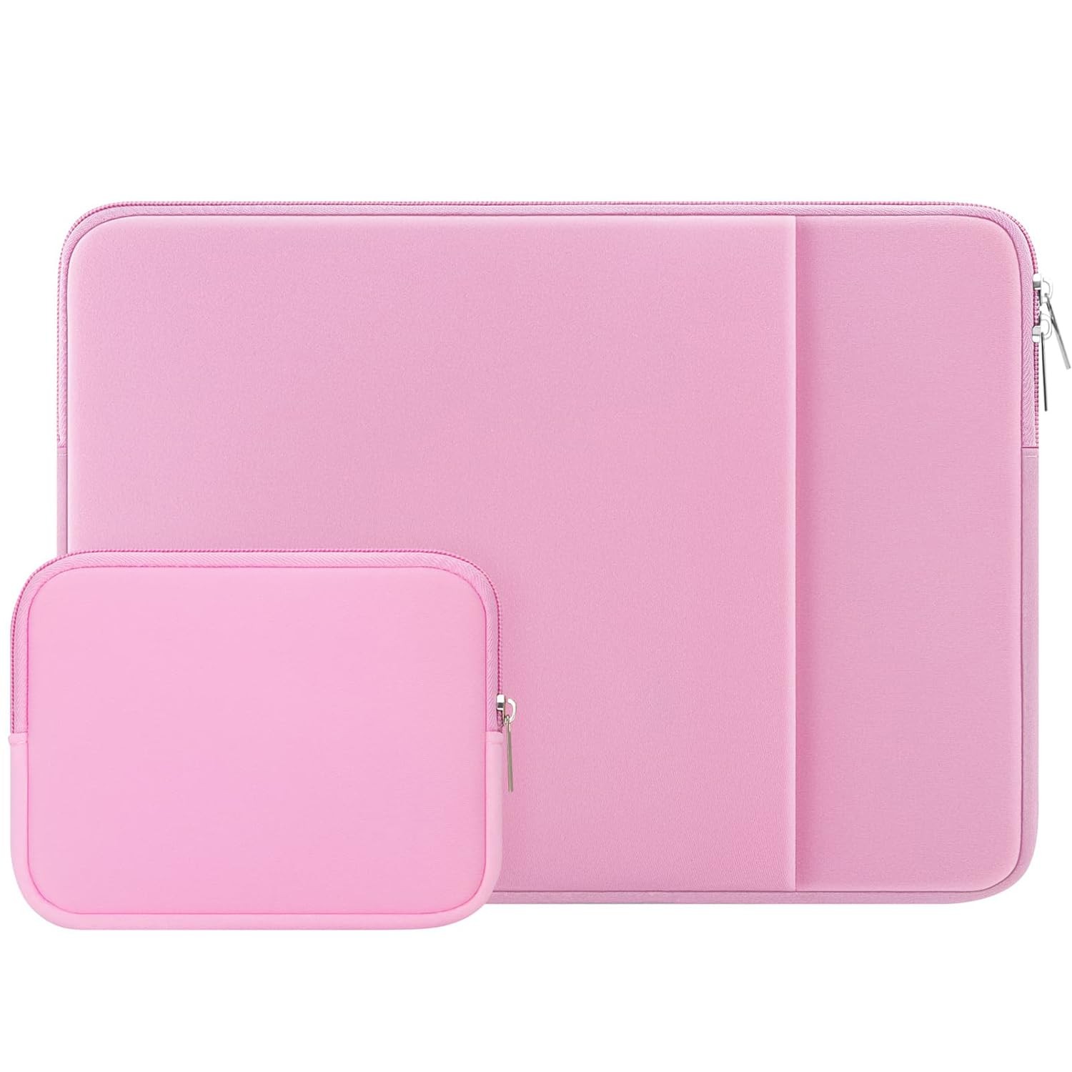 RAINYEAR 11-11.6 Inch Laptop Sleeve with Pocket & Accessories Pouch, Pink