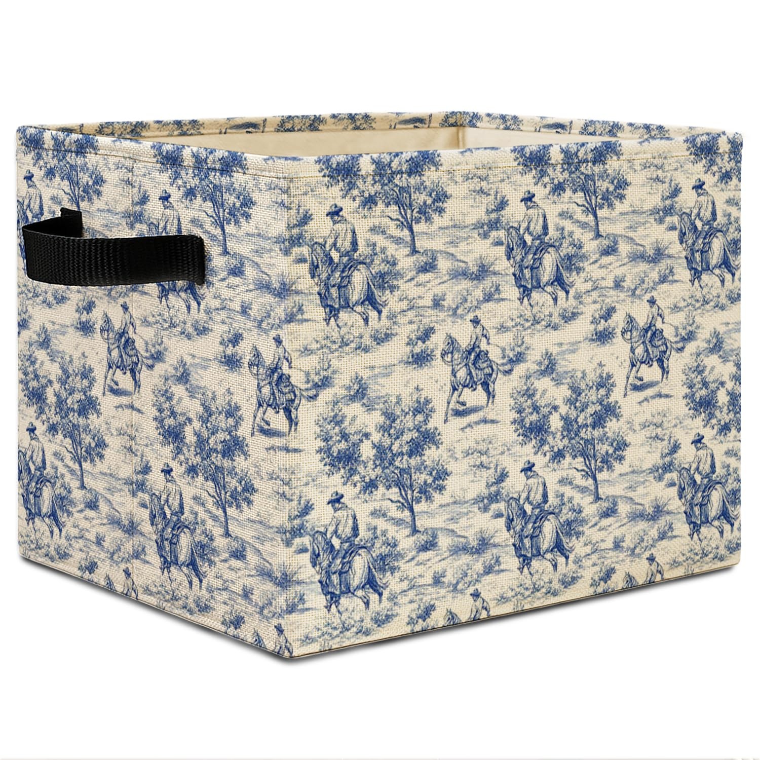 Chinoiserie Cowboy Storage Bins,Chinoiserie Western Beach Seashell Storage Ba...