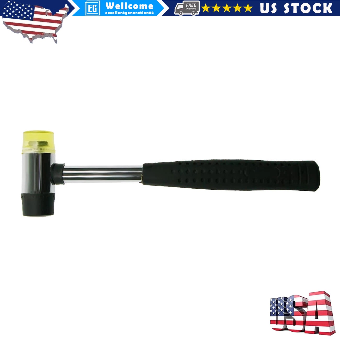 25mm Mini Small Rubber And Nylon Head Face Mallet Hammer Handle Shaft