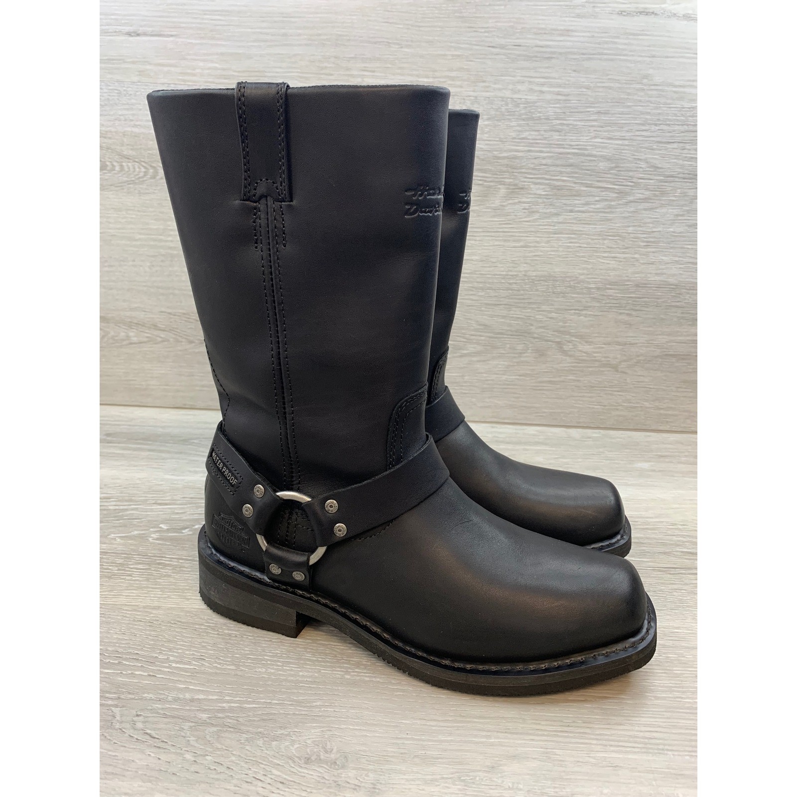 Harley-Davidson Men's El Paso Waterproof Leather Harness Boots Black 9.5 Moto