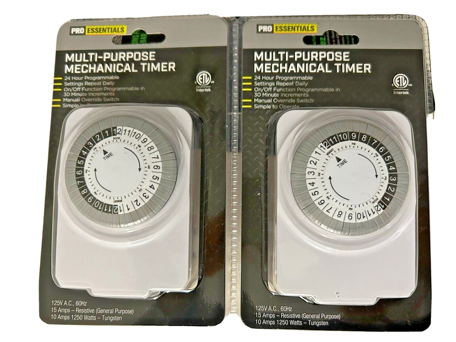 NWT 2 Multi-Purpose Mechanical Timers Programmable 125V A.C. 60Hz
