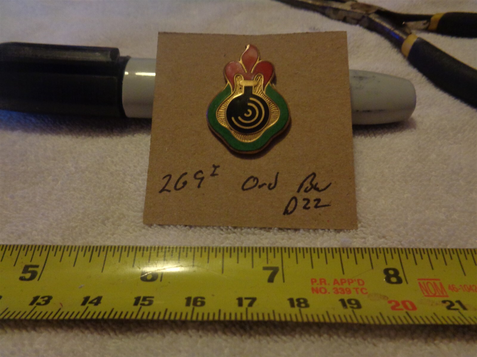 269th Ordnance Battalion D22 Unit Crest, DI, DUI (DRAW#B7)