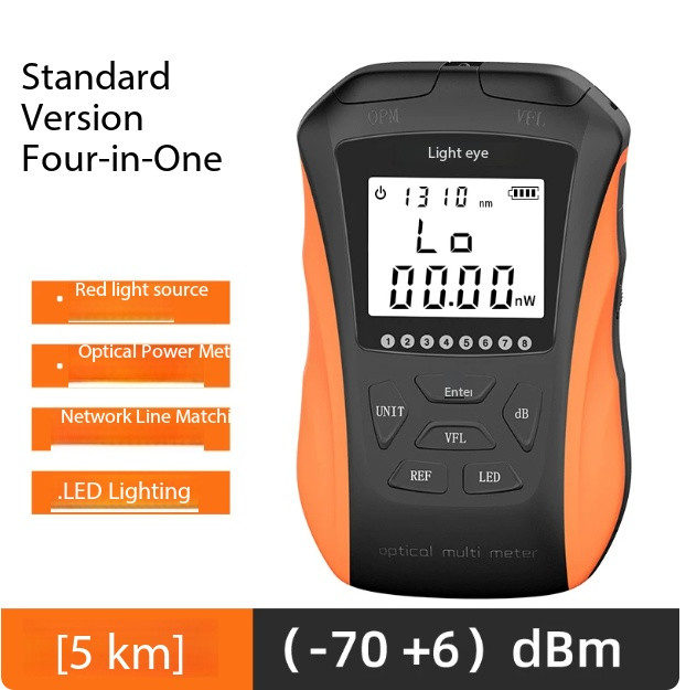 Optical Power Meter With Red Light Source Rechargeable Fiber Optic Tester Tool