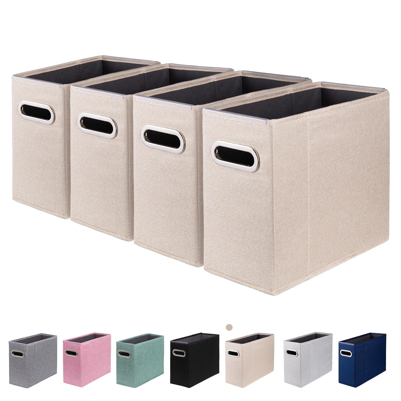 4 Packs Letter Size File Organizer, File Folders Organizer, Fabric Storage Bo...