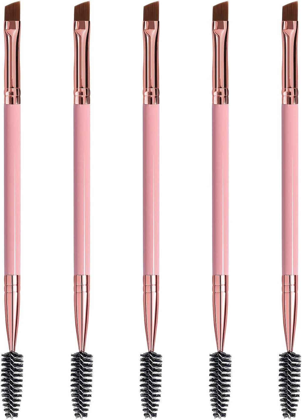 Duo Eyebrow Brush, Spoolie Brush and Angled Brow Brush Eyelash Brush for