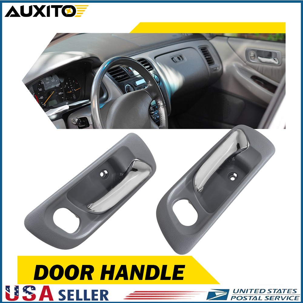 Door Handle Set For 1998-2002 Honda Accord Front Inner Gray Housing 2Pc