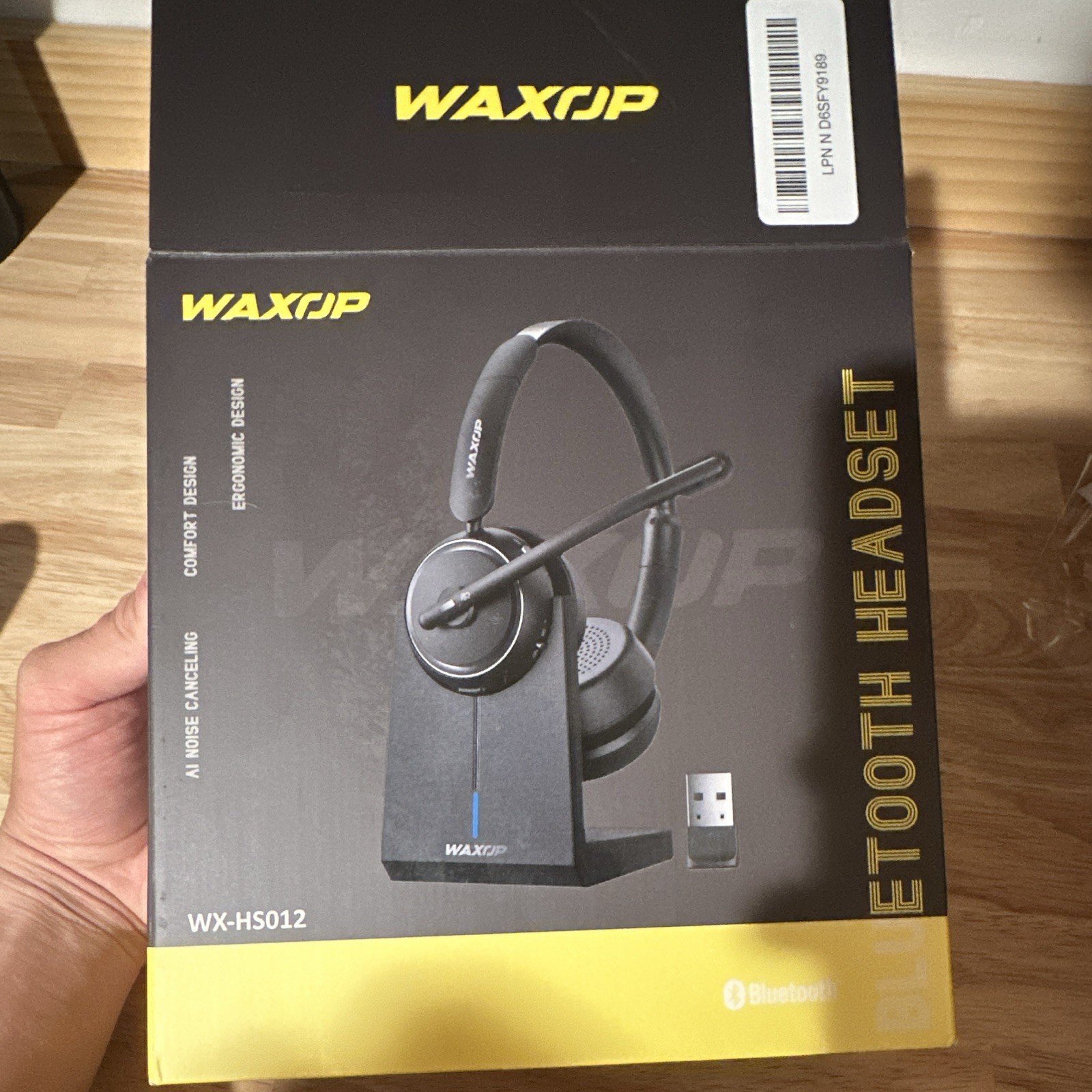 WAXOP WX-HS012 Bluetooth Noise Canceling On-Ear Boom Headset Stand Black