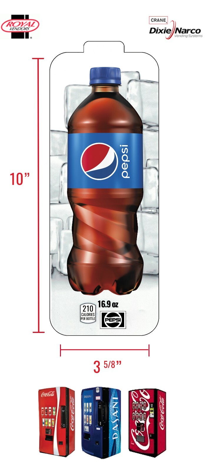 (1) Royal Vendors Chameleon Label - Pepsi - 16.9 oz - Flavor Strip