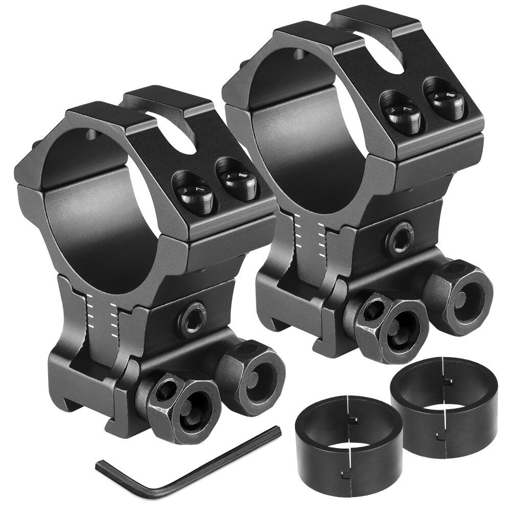 2 Pieces 1"/30mm Adjustable Height Scope Rings Mount f 11mm Dovetail Riser Base