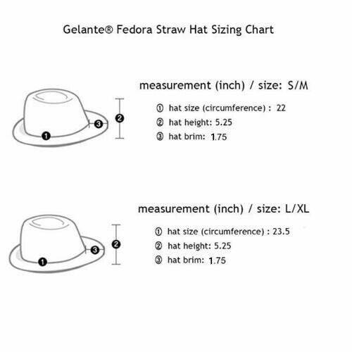 Unisex Summer Straw Fedora Hat Trilby Cuban Sun Cap Panama Short Brim Visor
