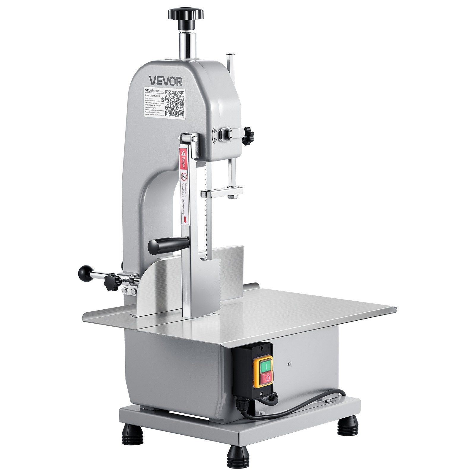 Aluminum Meat Bandsaw 1100W, 12.4"x18.1" Table, Waterproof Switch, 7 Blades