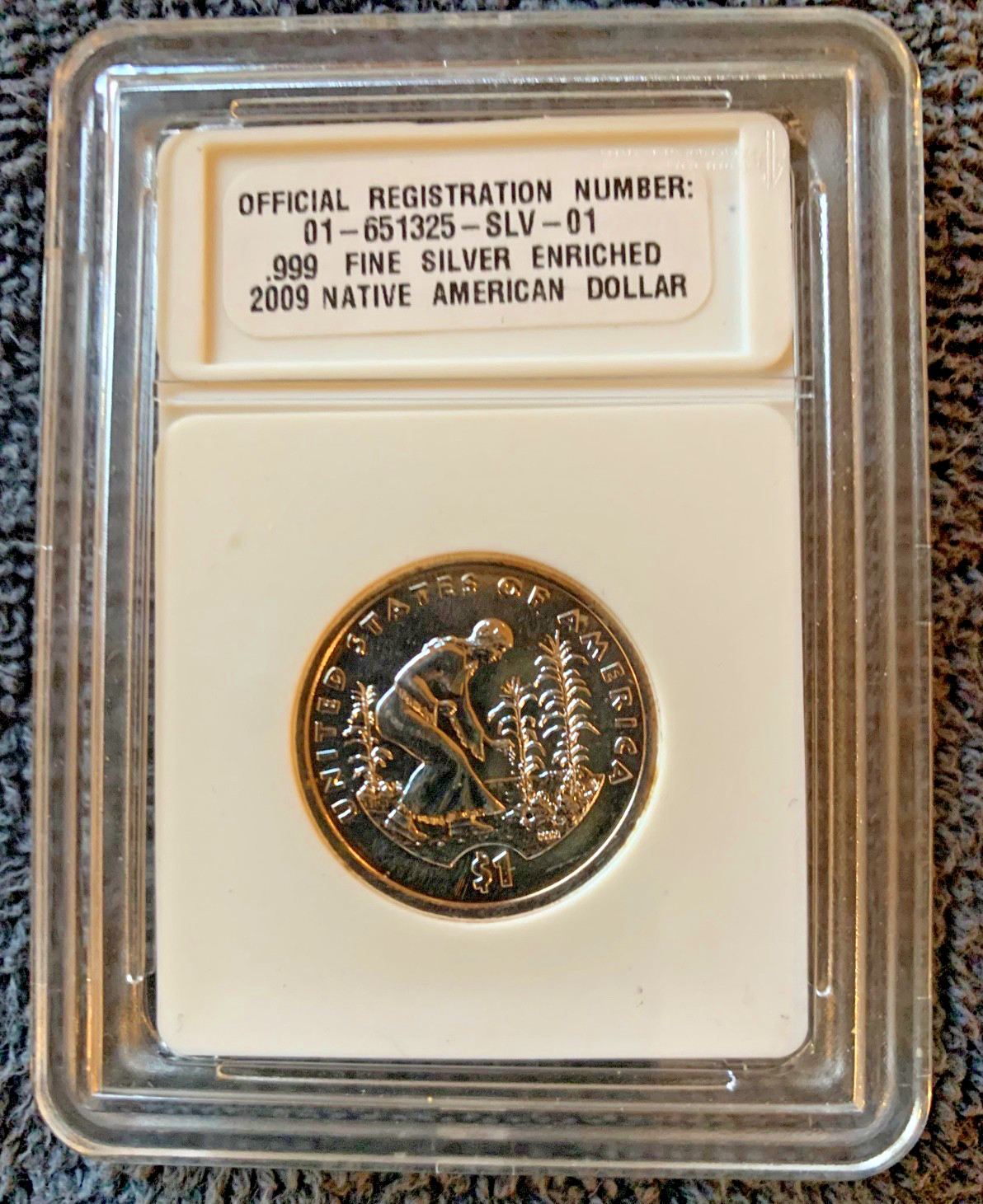 2009-P $1 Registered Native American Dollar! .999 Silver Enriched