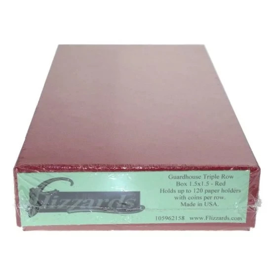 Red Guardhouse Triple Row Coin Box ABA Standards 10x5.25x1.5