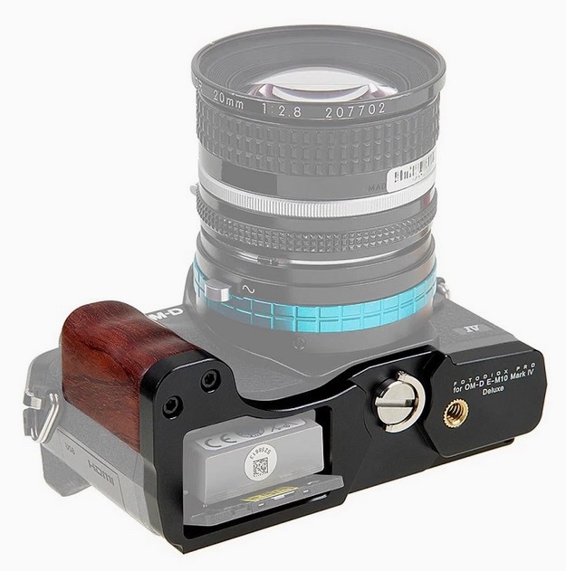 Fotodiox PRO Hand Grip For Olympus E-M10 M4 / Mark IV Metal Camera Adapter