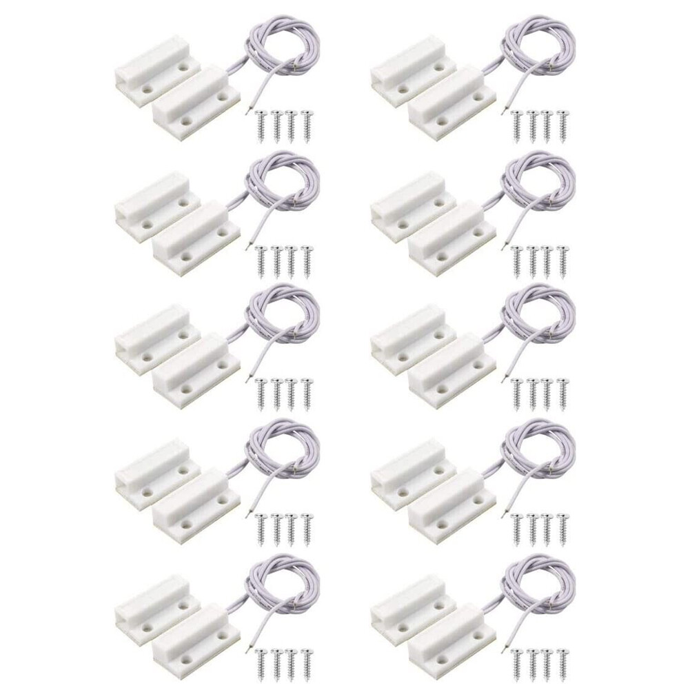 10/20Pair MC-38 Surface Mount Wired NC Door sensor Alarm Magnetic Reed Switch