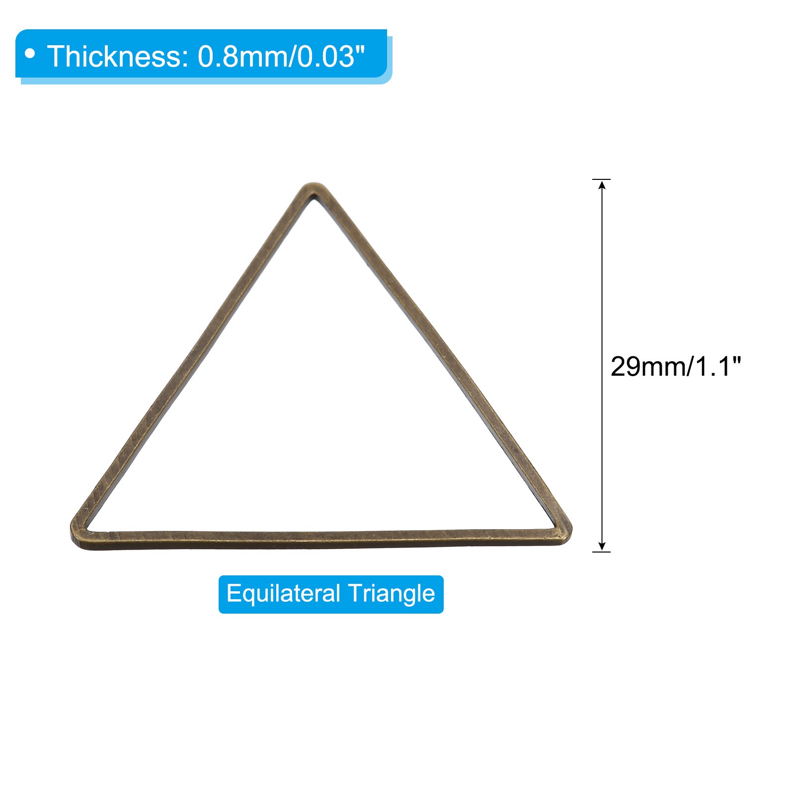 30pcs Earrings Beading Hoop 1.2X1.2" Triangle Finding Ring Bronze