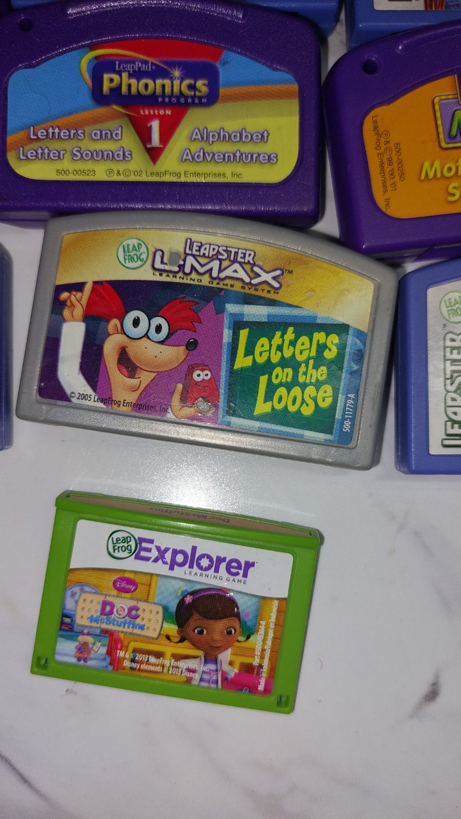 Leap Frog Leapster L-Max Learning Games Lot of 20 Untested As Is Read Descrip