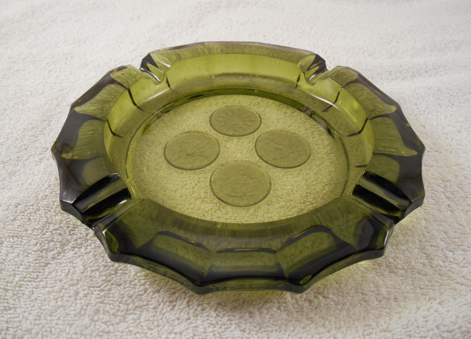 Fostoria Coin Green Large 8" Ashtray