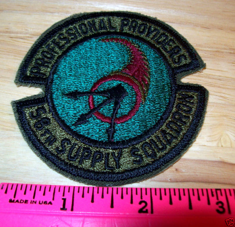 Military Embroidered Patch 58th supply squadron