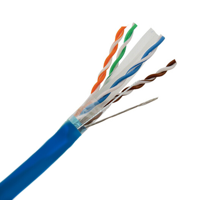 CAT6A Shielded Ethernet Cable 750MHz Riser CMR 10G BARE COPPER Wire Blue 1000FT