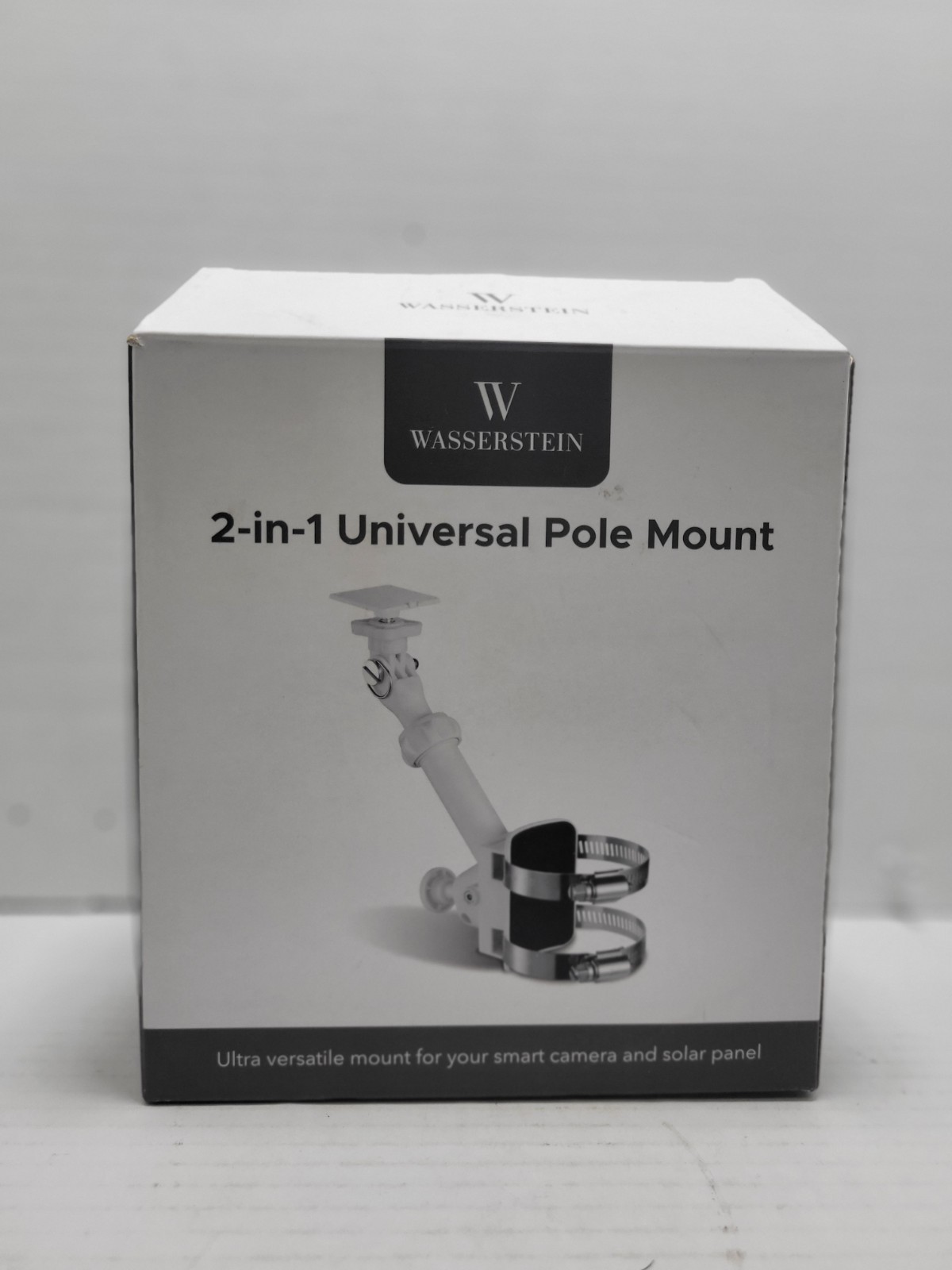 Wasserstein 2-in-1 Universal Pole Mount For Security Cameras and Solar - Black