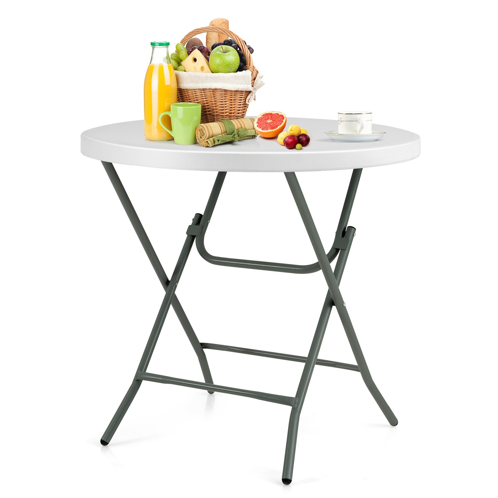 32" Round Folding Table Portable & Lightweight Table for Indoor & Outdoor Use