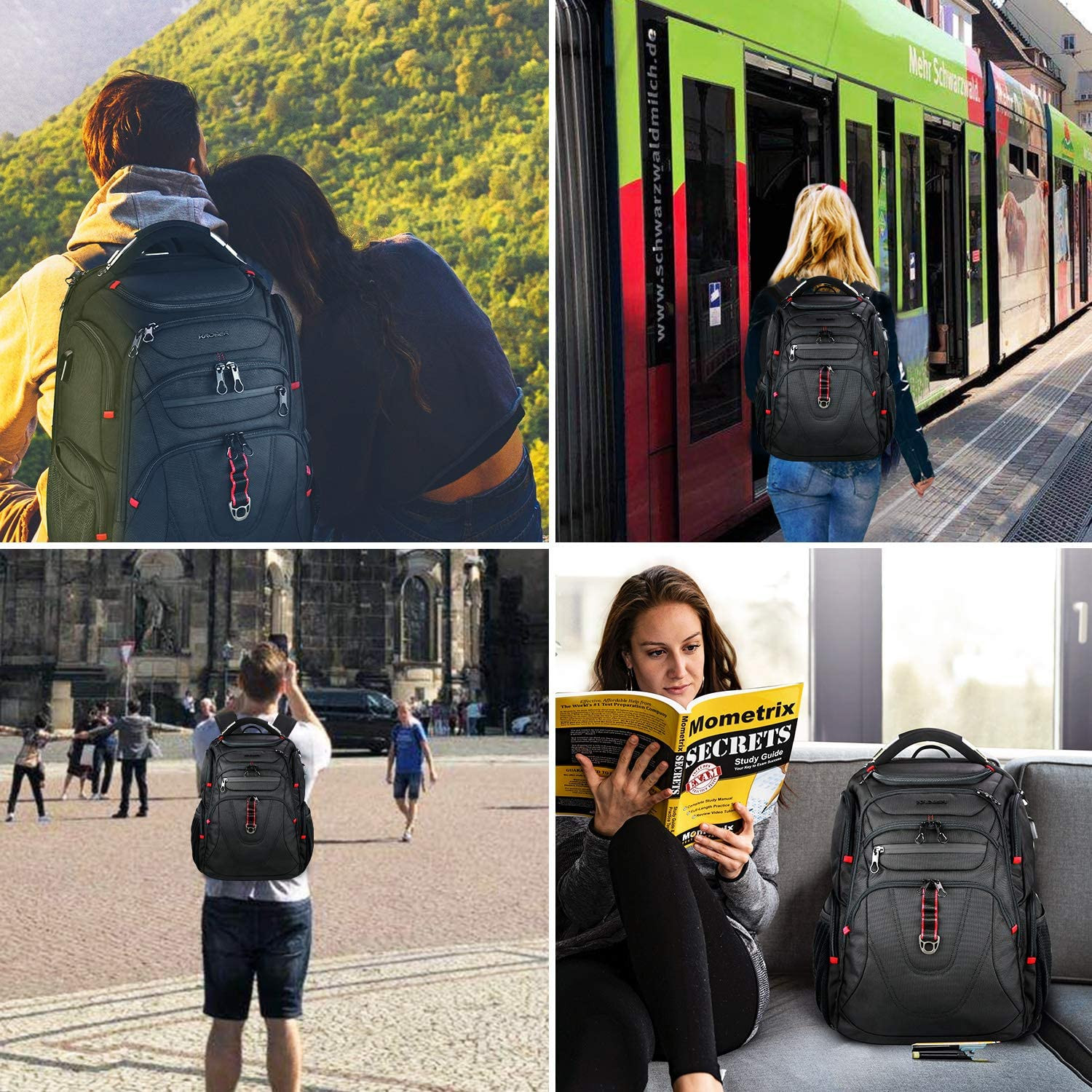 TSA Friendly Travel Laptop Backpack 17.3 Inch XL Computer Backpack Water-Repelle