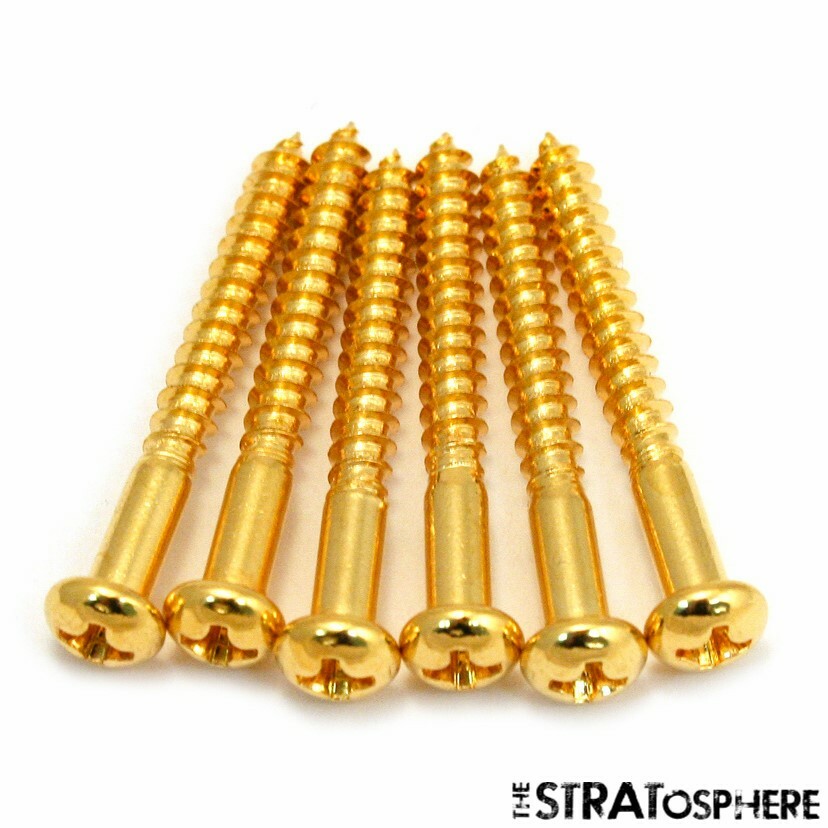 *NEW Set of 6 TREMOLO BRIDGE SCREWS for Fender Stratocaster Strat Guitar Gold