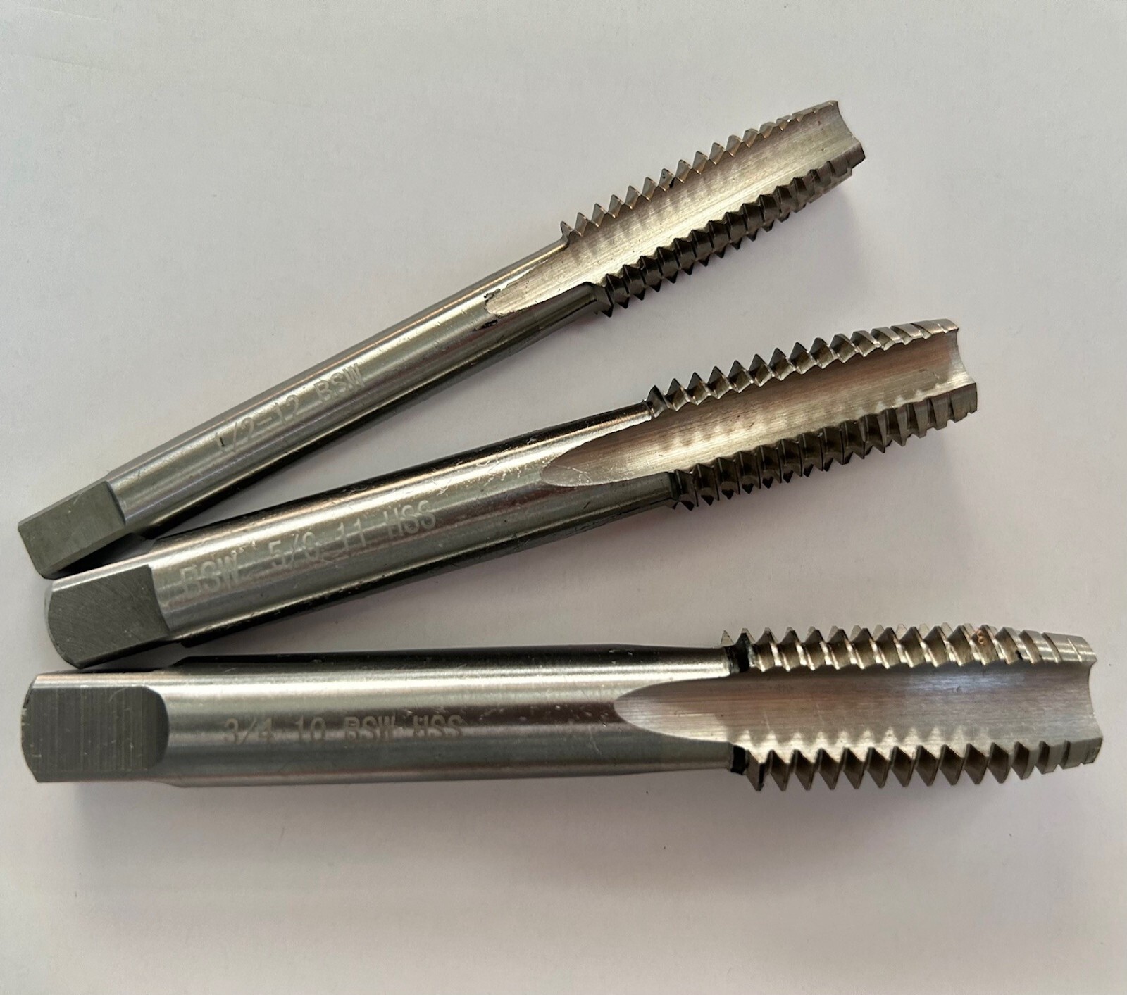BSW 3/16 1/4 5/16 3/8 7/16 1/2 5/8 3/4 Taps HSS British Standard Whitworth Tap