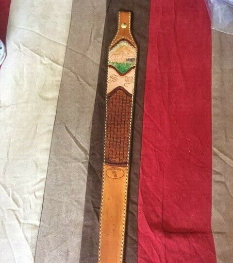 Rifle Adjustable Sling ~ Plain or Hand Tooled or Leather LACED - Padded
