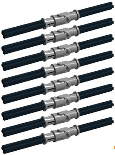 8 LEGO Universal Joints + Axles  (U-Joint,car,truck,coupling,spicer,cardan)