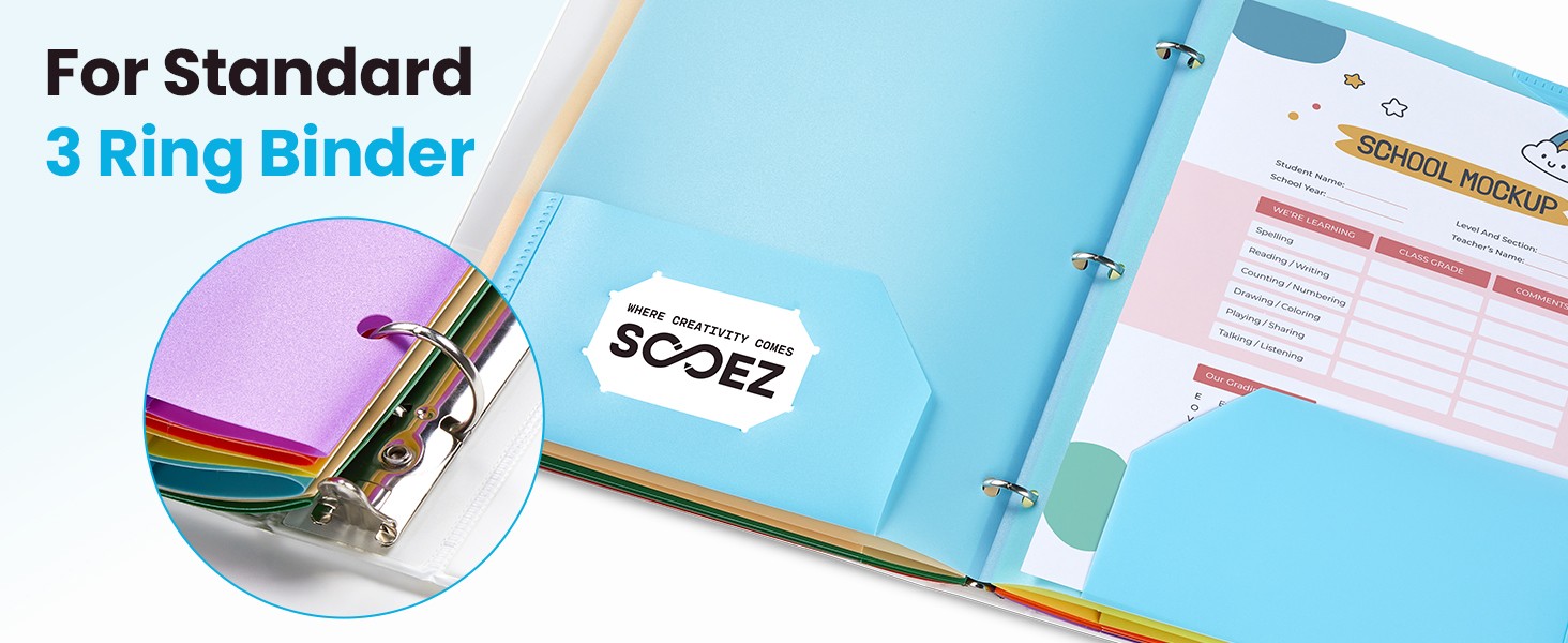 2-Poet Folders, Plastic Folders with Poets 3 Hole Punched, 1