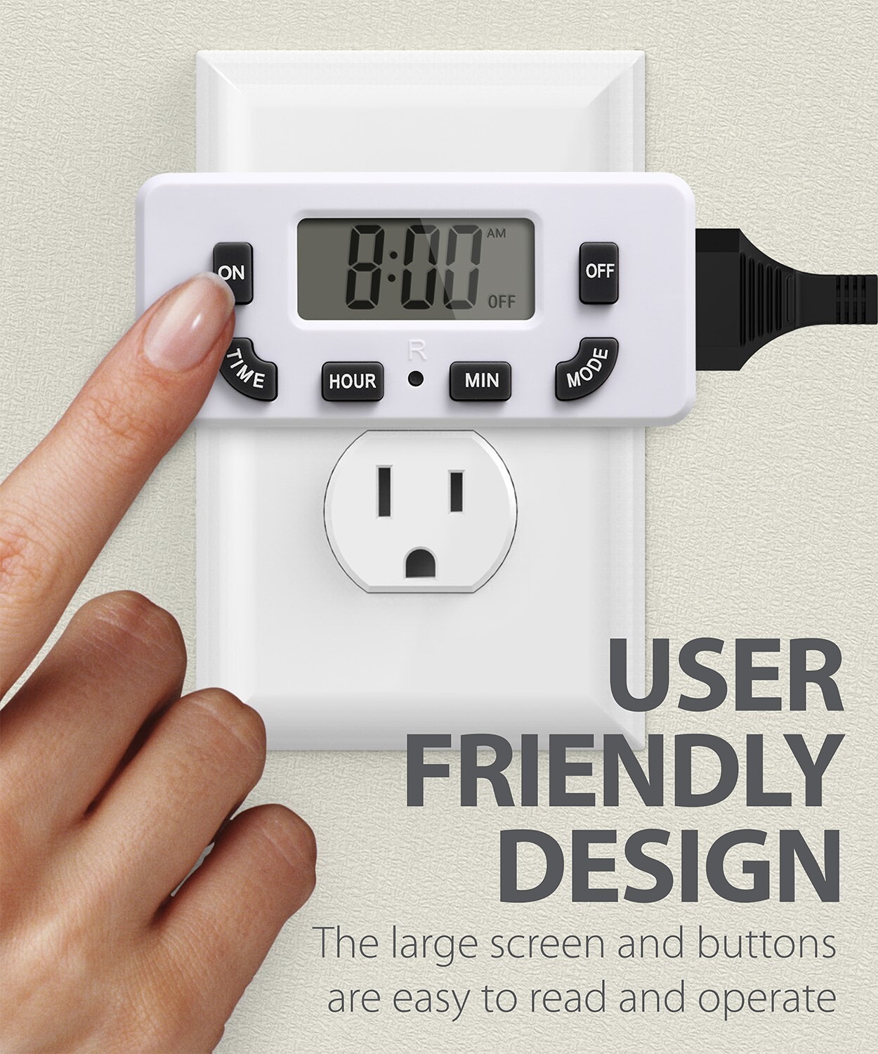 Digital Clock Timer Single Outlet Plug In Switch Electric 24 Hour Programmable