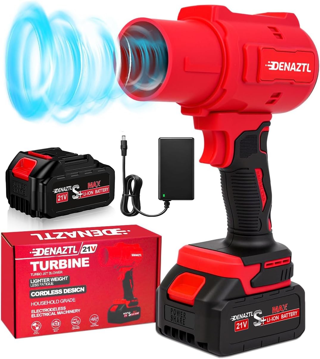 Cordless Leaf Blower - 800000RPM Electric Blower with 4.0Ah Battery Powered - Li