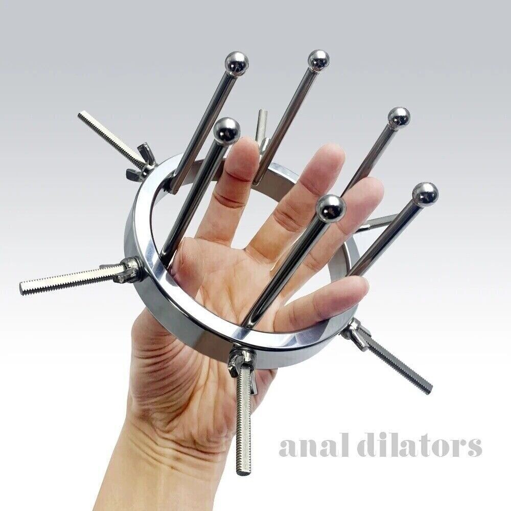 BDSM Chastity Adjustable Speculum Stainless Steel Dilator Expander Spreader Ring