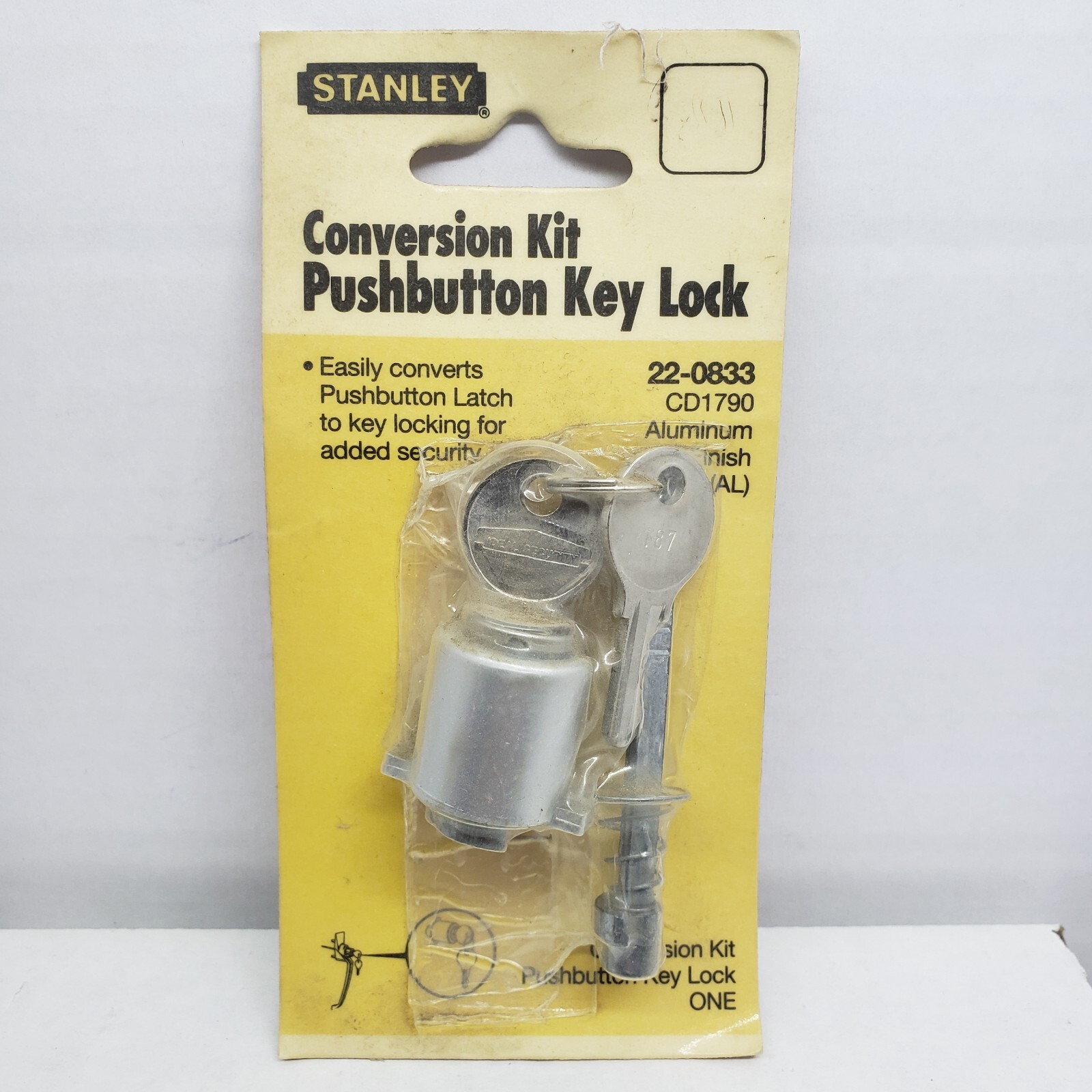 Stanley Pushbutton Key Lock Conversion Kit   Aluminum #22-0833