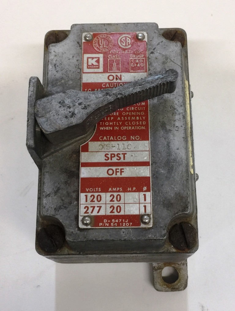 KILLARK, TUMBLER SWITCH, XS-11C, 120 VOLTS, 20 AMPS