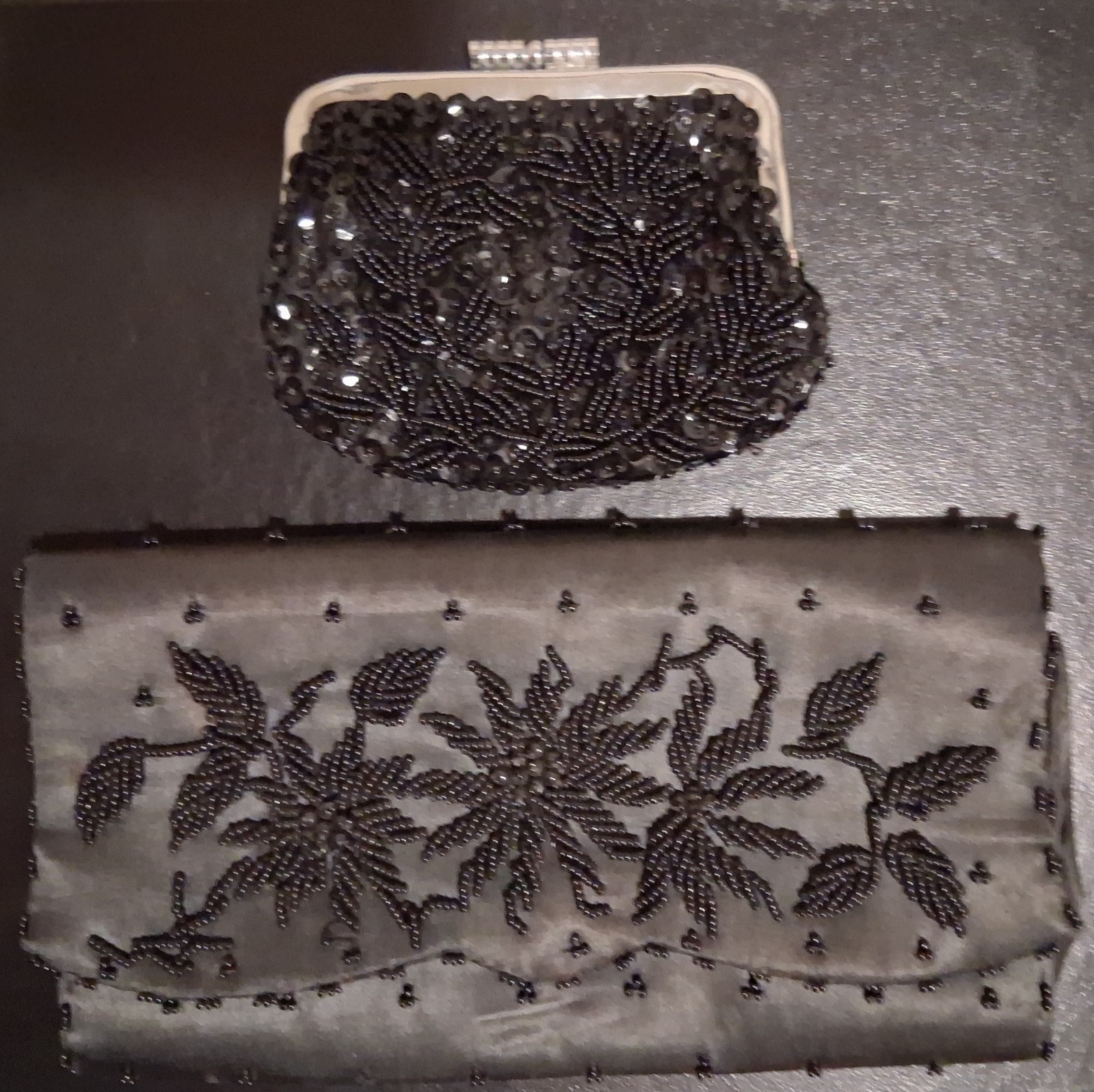 Vintage M. Kane Envelope Clutch HandBeaded in Hong Kong Circa 1940 w/ Coin Purse