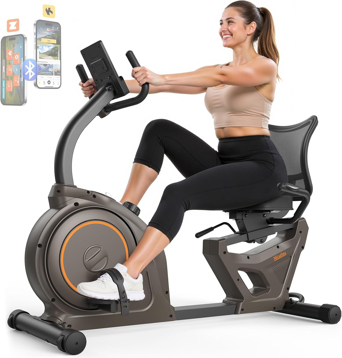 Recumbent Exercise Bike, Recumbent Bike for Home, Recumbent Stationary Bike 400L
