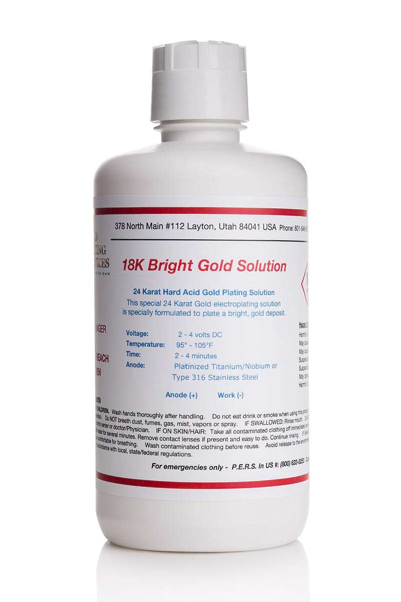 18K Bright Gold Solution - Immersion - 1 liter