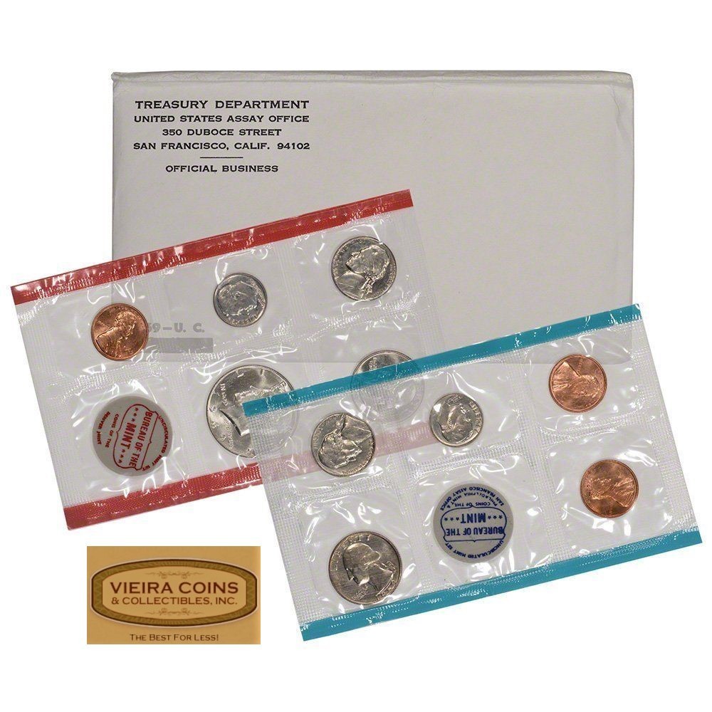 1969 P & D US Mint Set United States Original Packaging, 40% Silver -#C69